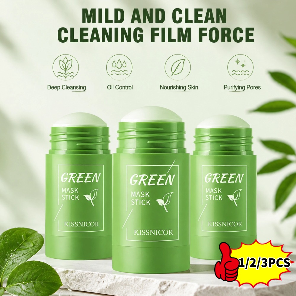 Green Tea Cleansing Clay Mask - Grüntee-Tonstick Gesichtsmaske zur Tiefenreinigung, Porenverkleinerung, Entfernung