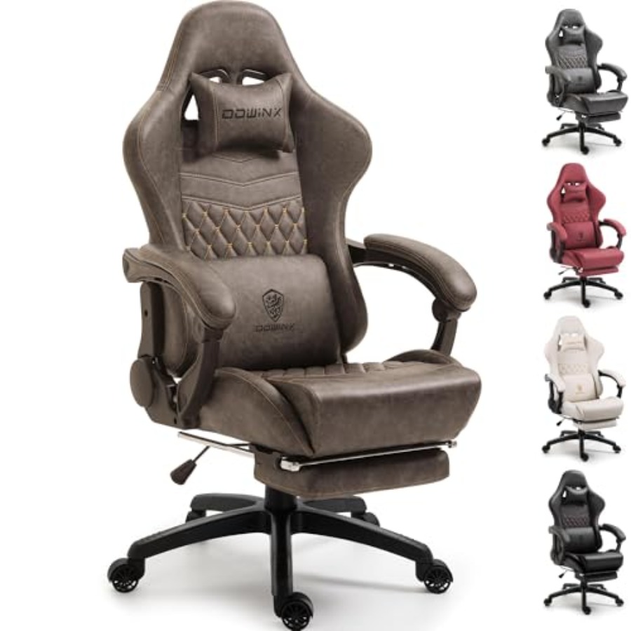 Massage - Großer, hoher Vintage-Gaming-Stuhl für Erwachsene: Robuster