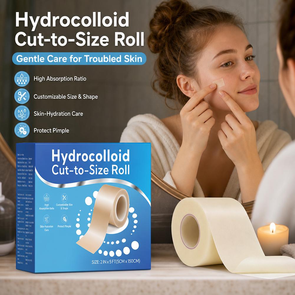 Hydrocolloid Pimple Patch - Hydrokolloid-Akne-Patch-Rolle 5cm*1,5m, in jede beliebige Form