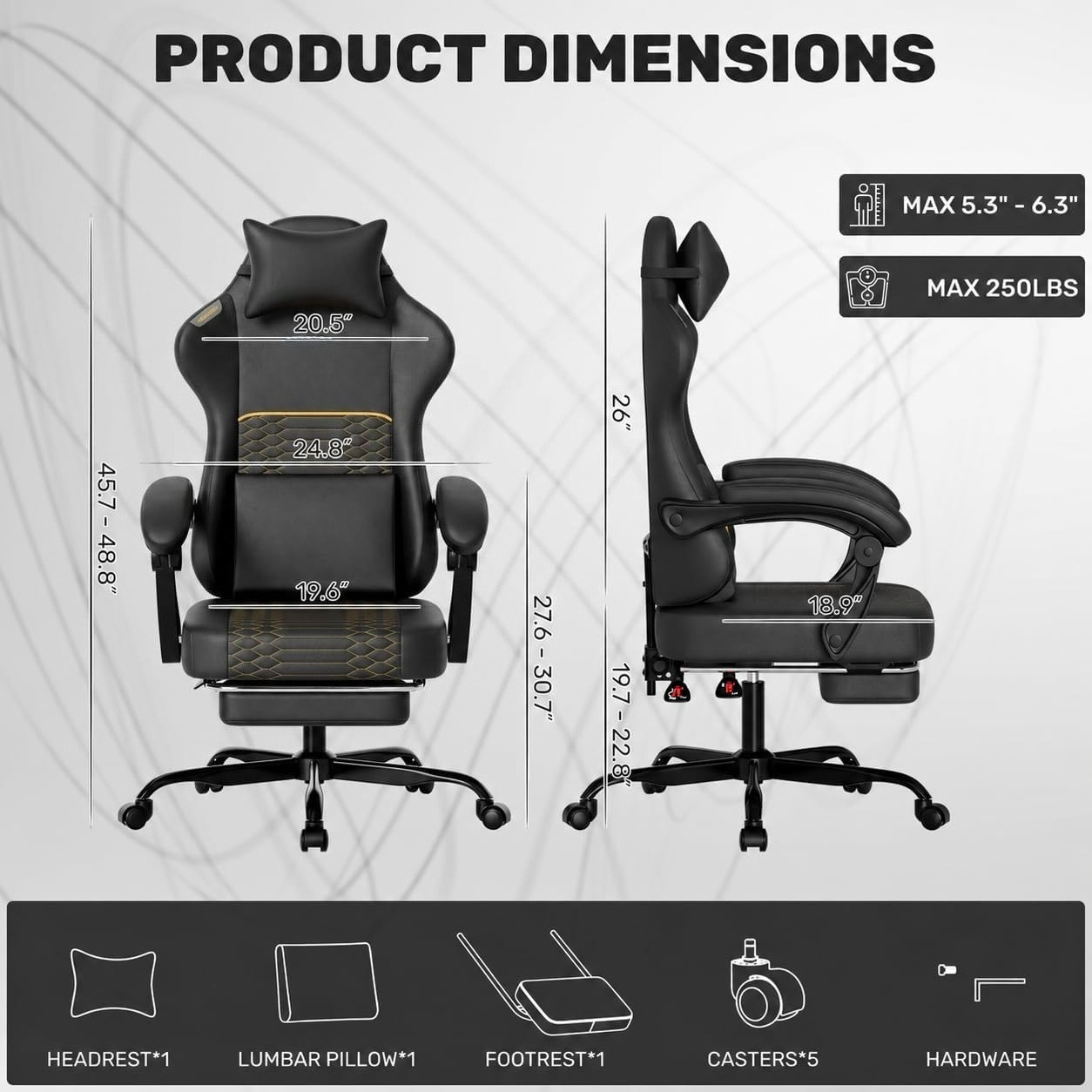 Gaming-Stuhl aus PU-Leder mit  – Massage Bewertung und Preis
