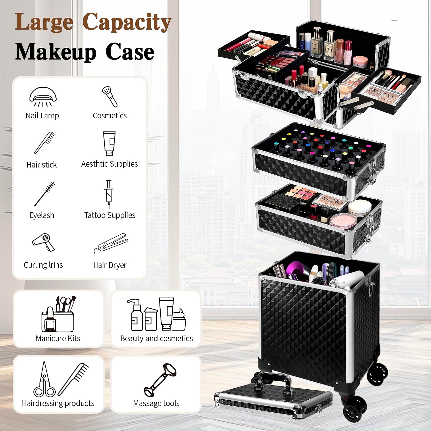 Rollender Make-up-Koffer, Kosm – Makeup Bewertung und Preis