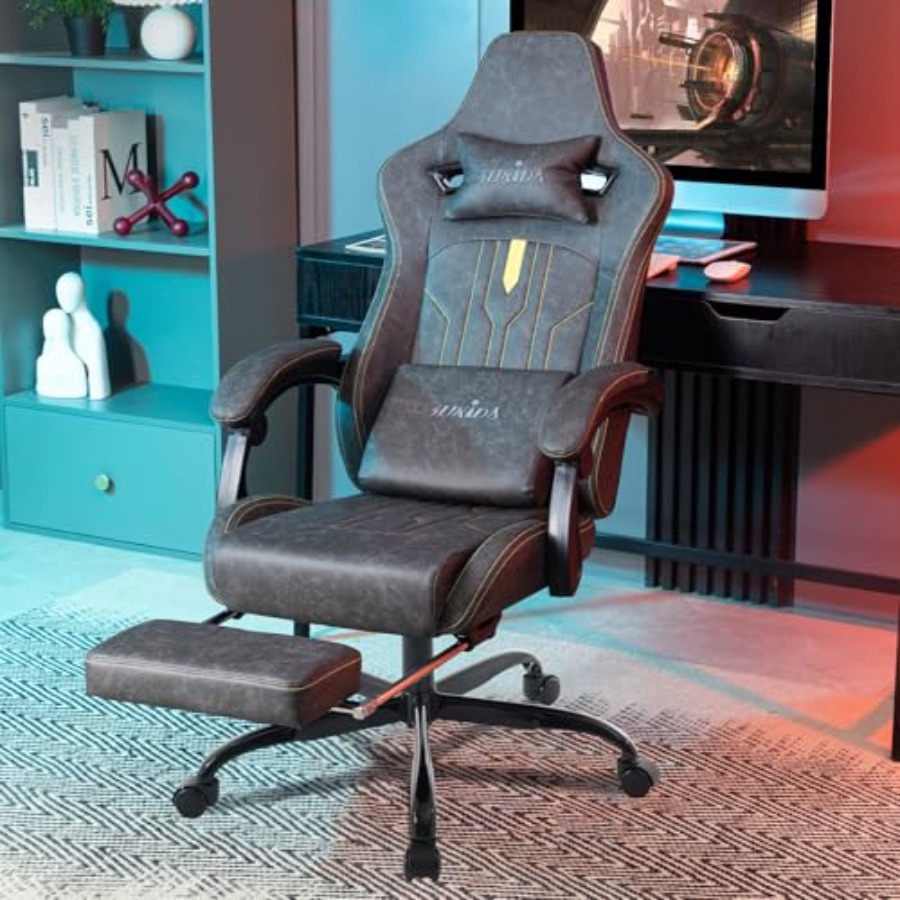 Gaming-Stuhl mit Fußstütze für – Massage Bewertung und Preis