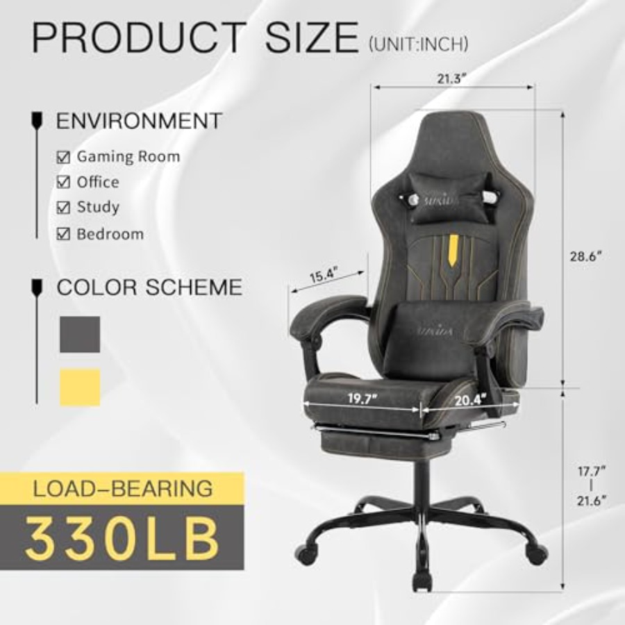 Gaming-Stuhl mit Fußstütze für – Massage Bewertung und Preis