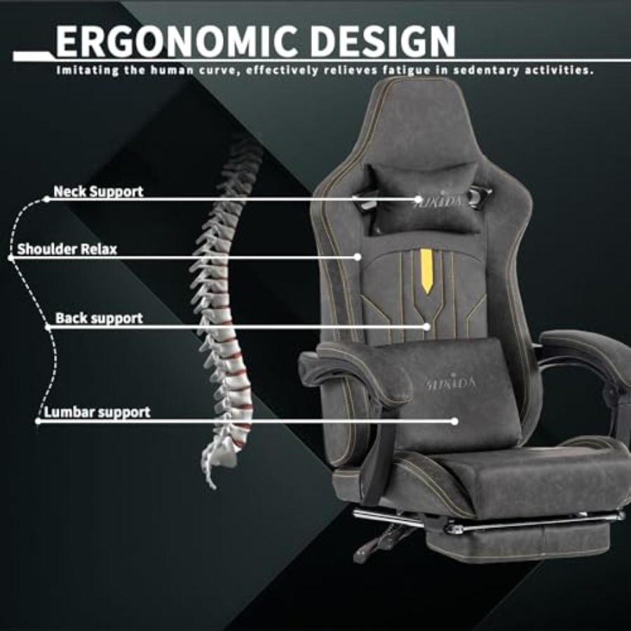 Gaming-Stuhl mit Fußstütze für – Massage Bewertung und Preis