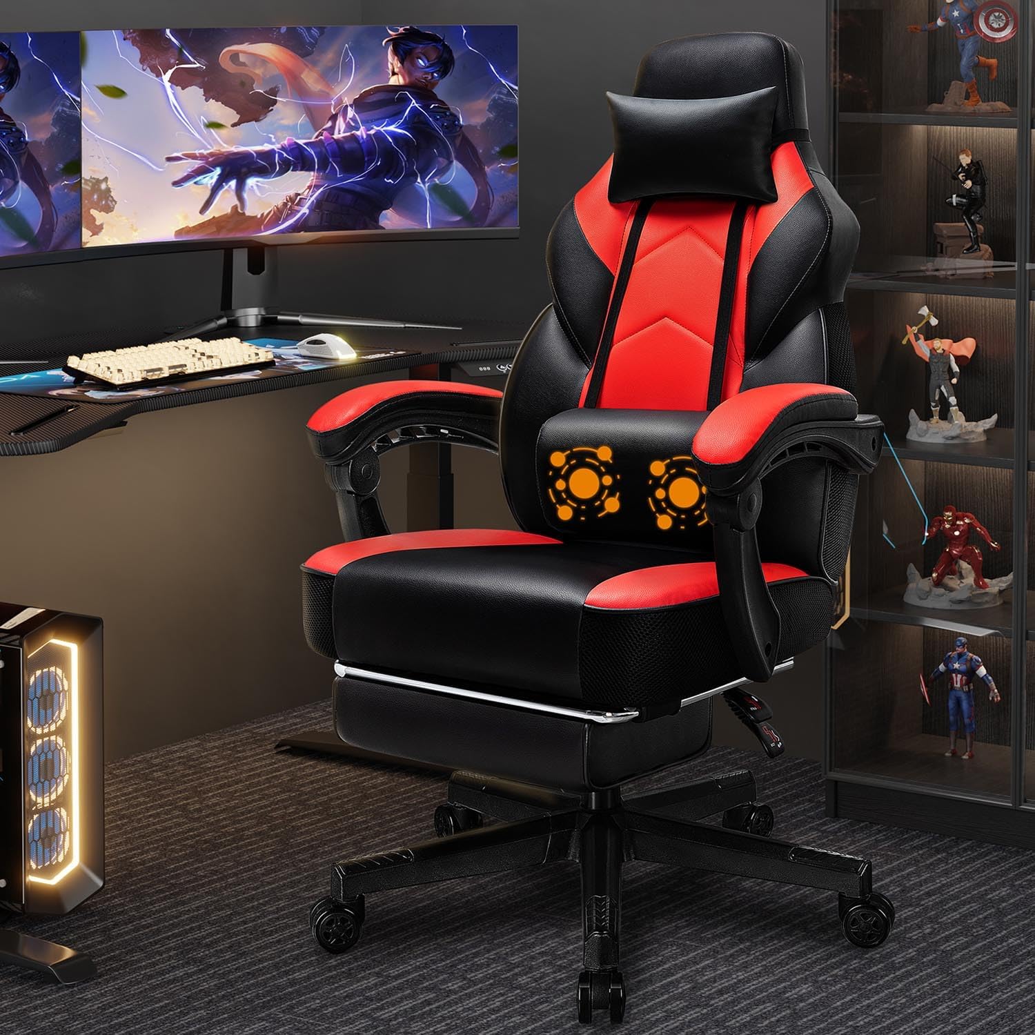 Gaming-Stuhl mit Fußstütze, Ma – Massage Bewertung und Preis