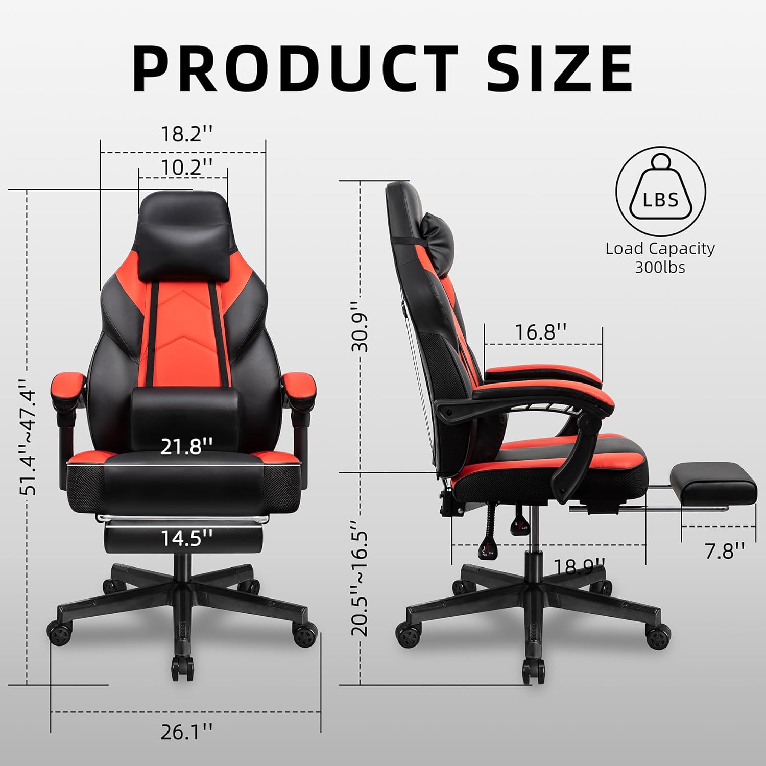 Gaming-Stuhl mit Fußstütze, Ma – Massage Bewertung und Preis
