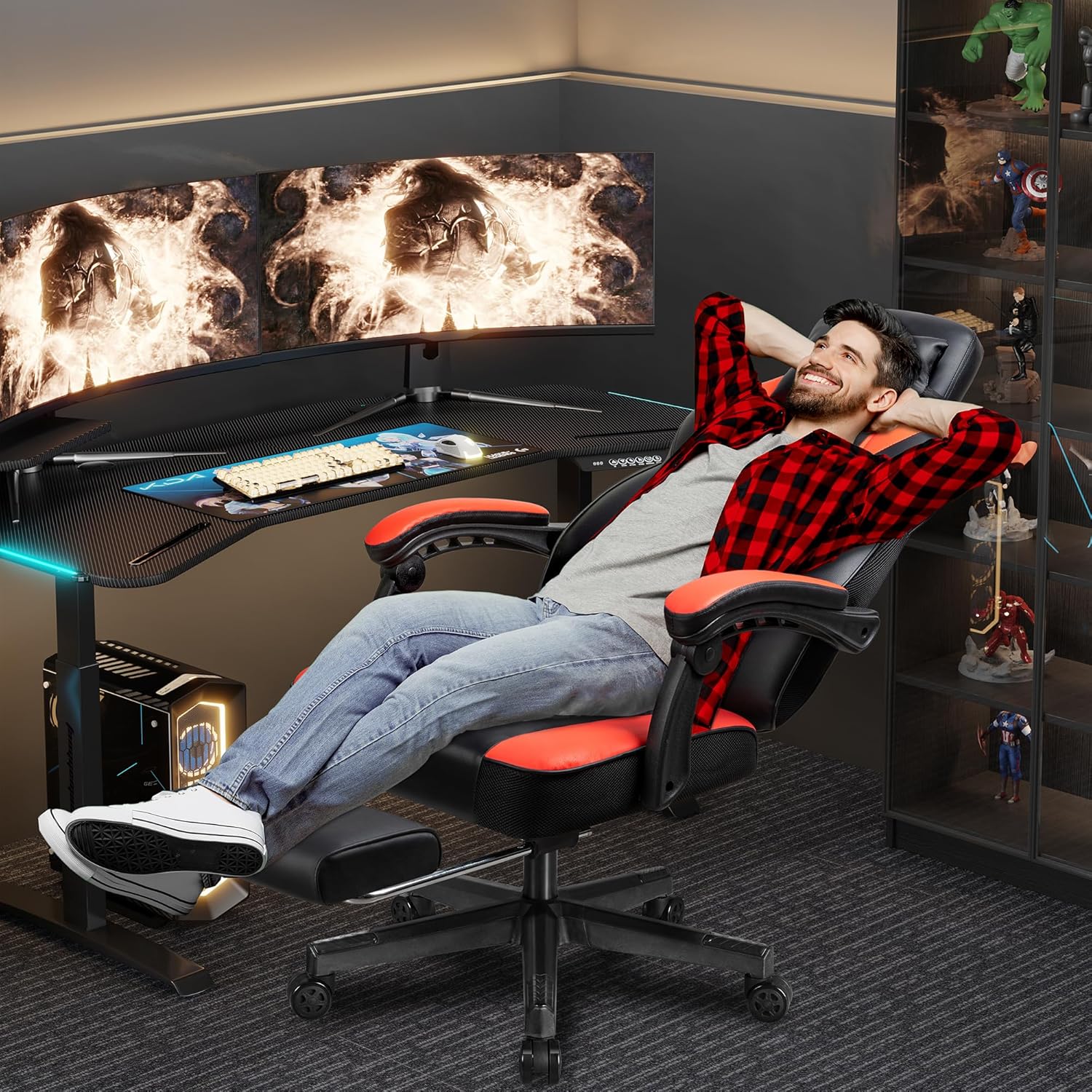 Gaming-Stuhl mit Fußstütze, Ma – Massage Bewertung und Preis