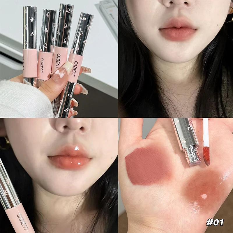 QIBEST Doppelkopf-Matt-Samt-Fl – Matte Velvet Lip Tint Long Lasting Bewertung und Preis