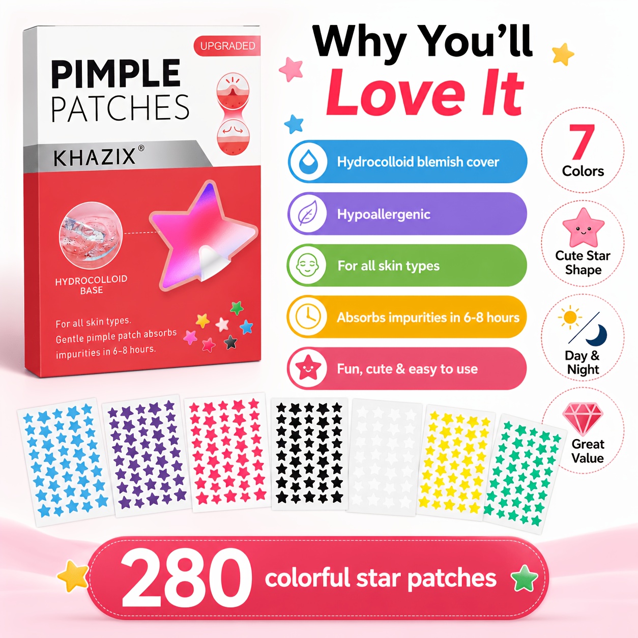280 Stück Sternförmige Pickelp – Hydrocolloid Pimple Patch Bewertung und Preis