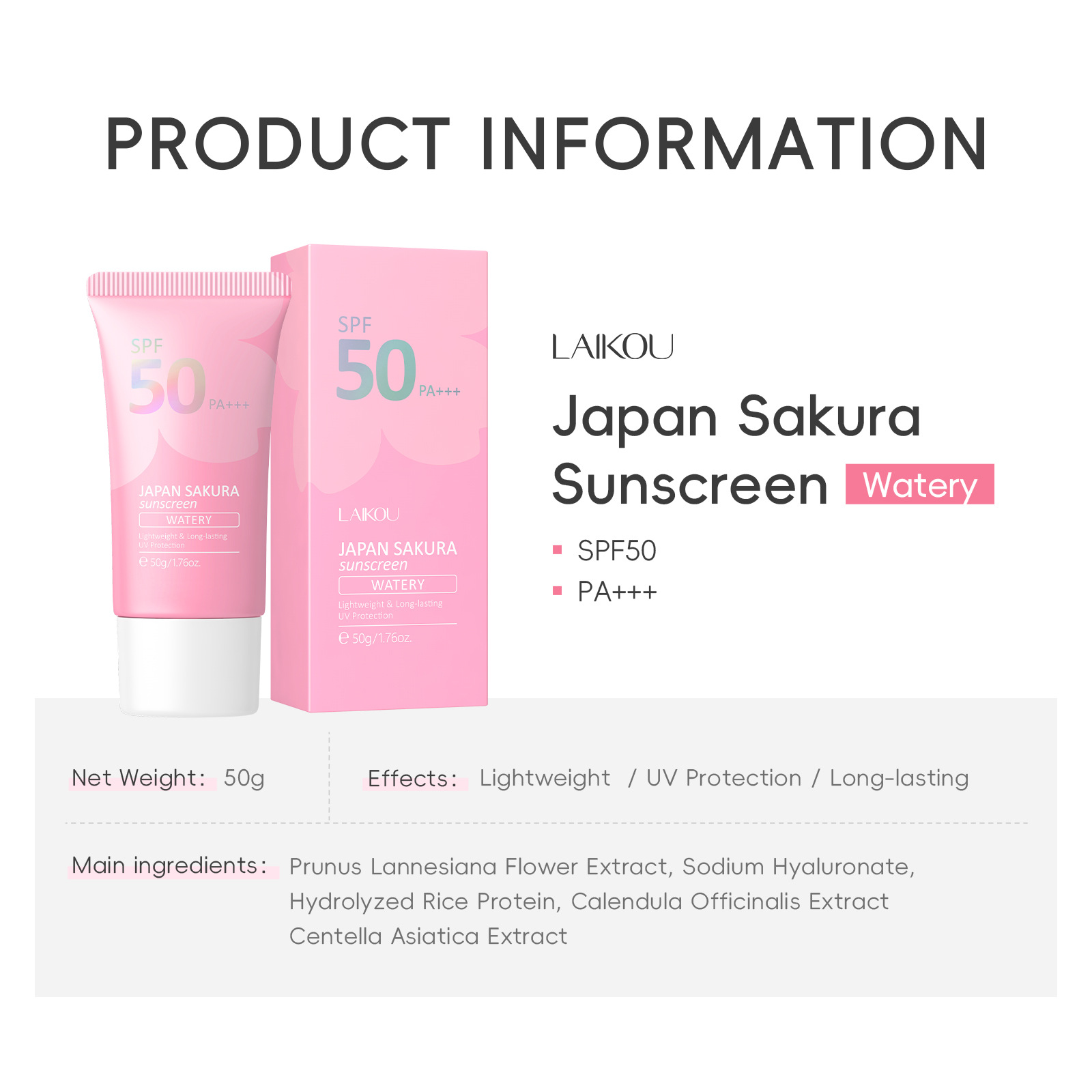 LAIKOU Sakura SPF50 PA+++ Gesi – Spf 50 Waterproof Sunscreen Bewertung und Preis